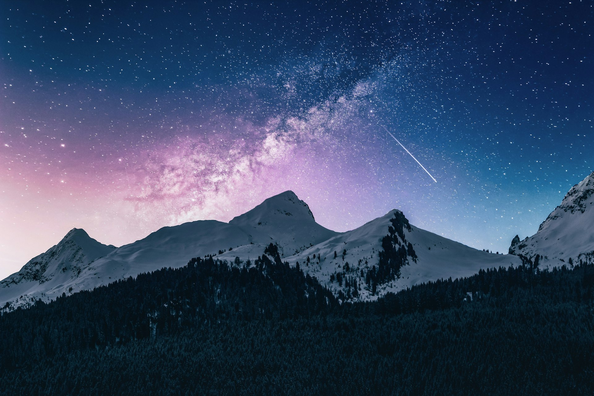 Snowy mountain landscape